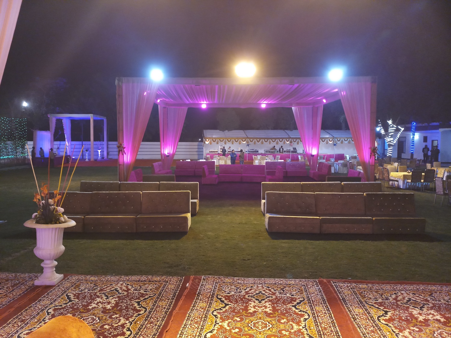 Green carpet party lawn indirapuram decoration