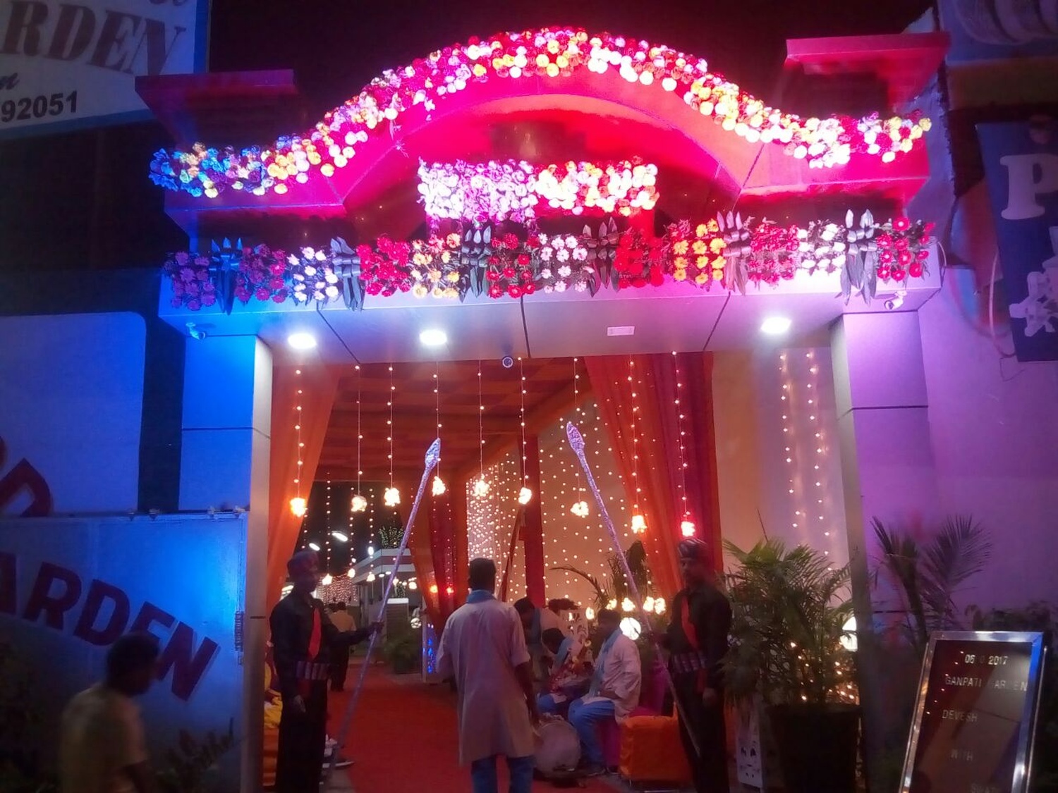 Ganpati garden banquet dwarka entrance decoration